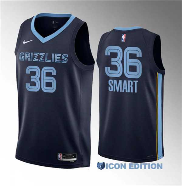 Men's Memphis Grizzlies #36 Marcus Smart Navy 2023 Draft Icon Edition Stitched Basketball Jersey,We sell and wholesale Men's Memphis Grizzlies #36 Marcus Smart Navy 2023 Draft Icon Edition Stitched Basketball Jersey on line form chian!